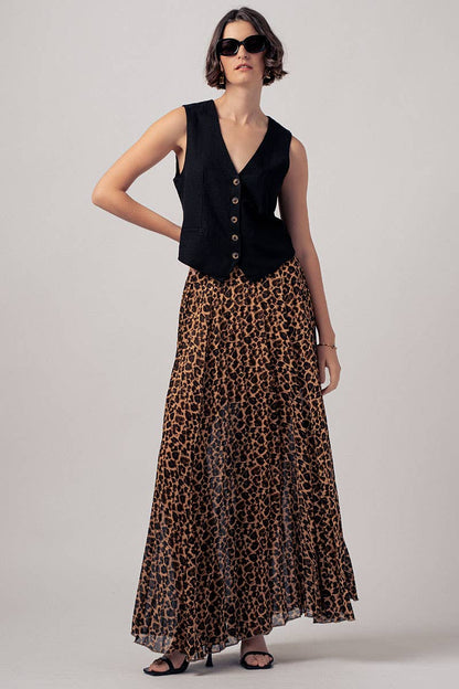 Leona Pleated Midi Skirt