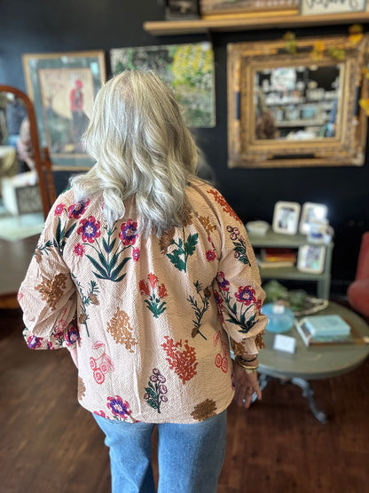 Rosalind Scallop Blouse | Tan