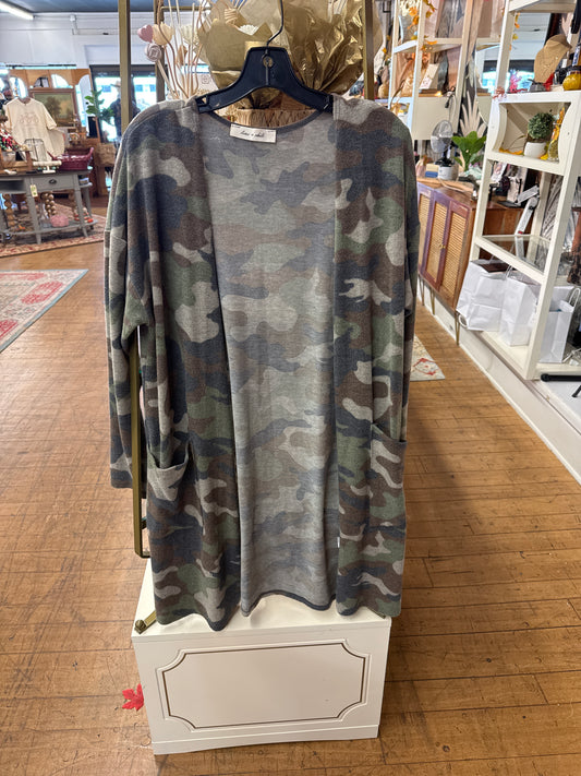 KC -  Camo Duster Cardigan| Large