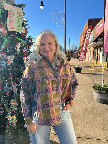 Country Plaid Babydoll Top