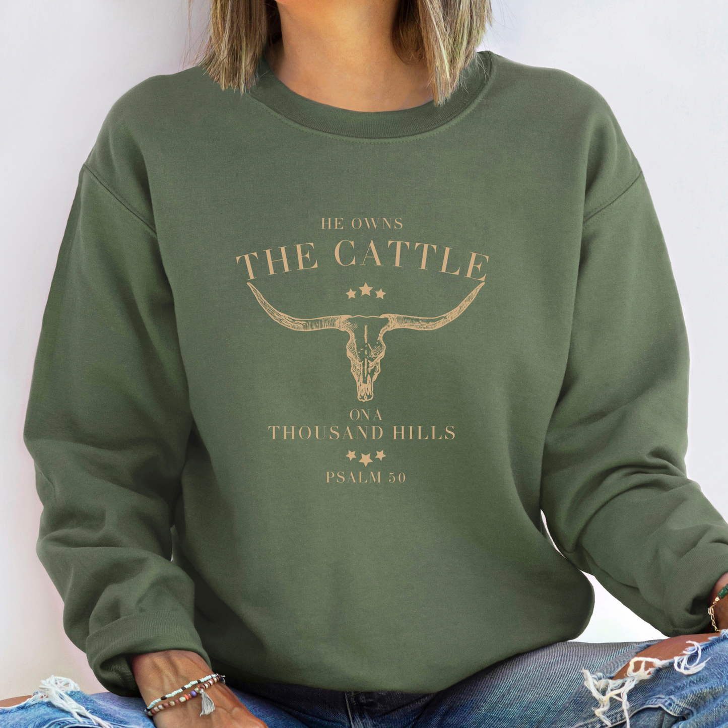 Psalm 50 Sweatshirt  | Military Green