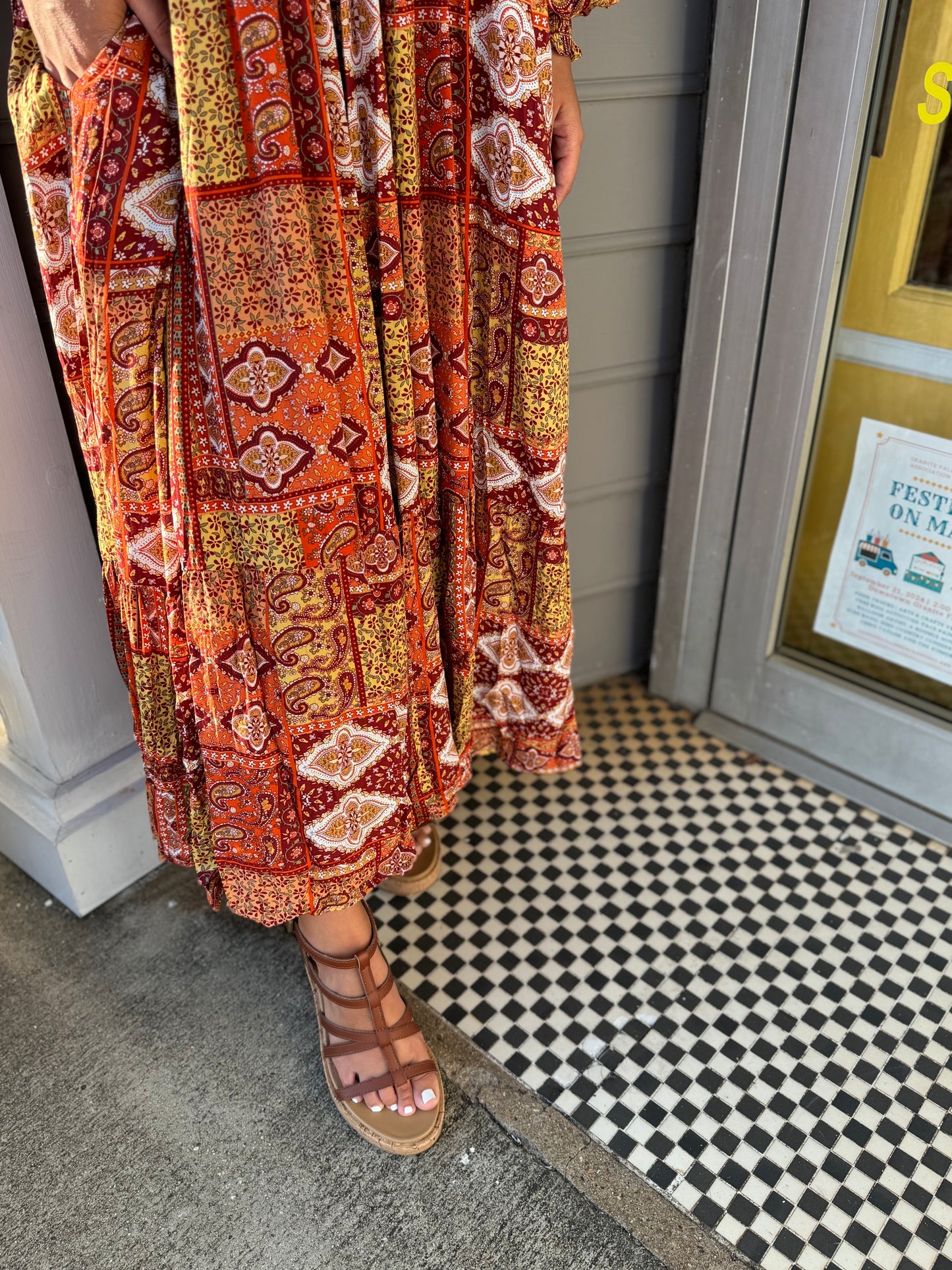 Leila Patchwork Maxi Dress