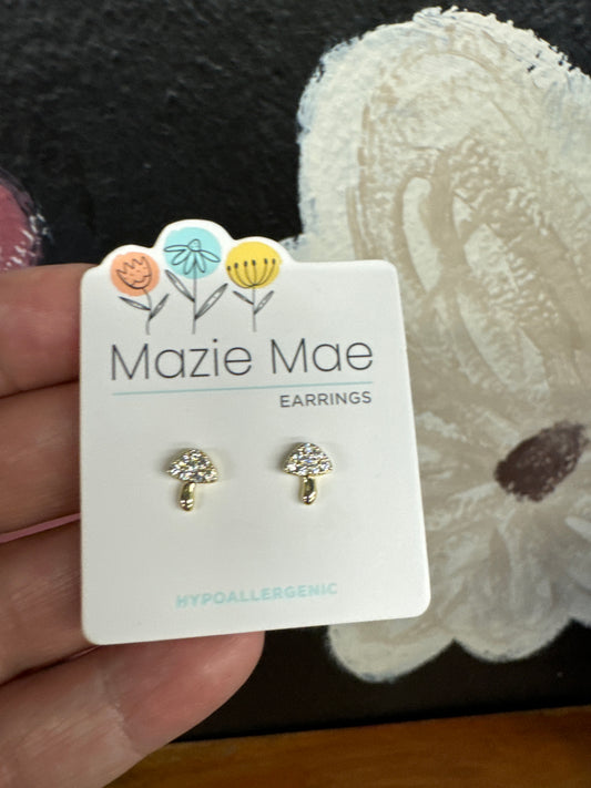 Gold Mushroom Stud Mazie Mae Earring