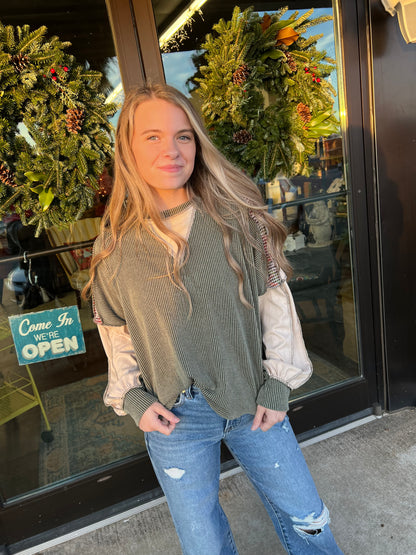 Modern Block Ribbed Top