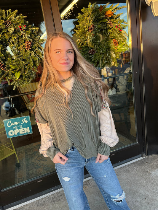 Modern Block Ribbed Top