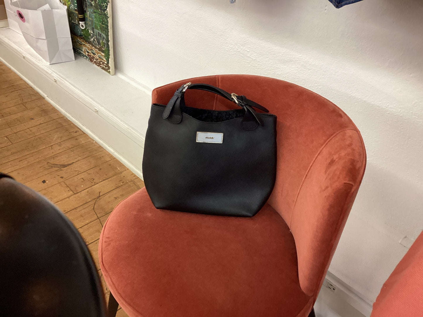 JP DKNY black pebble purse