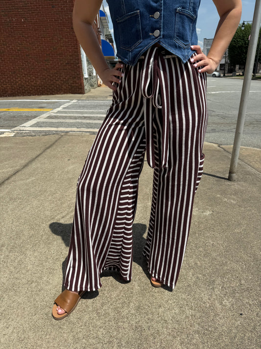 Cocoa Cream Stripe Pants
