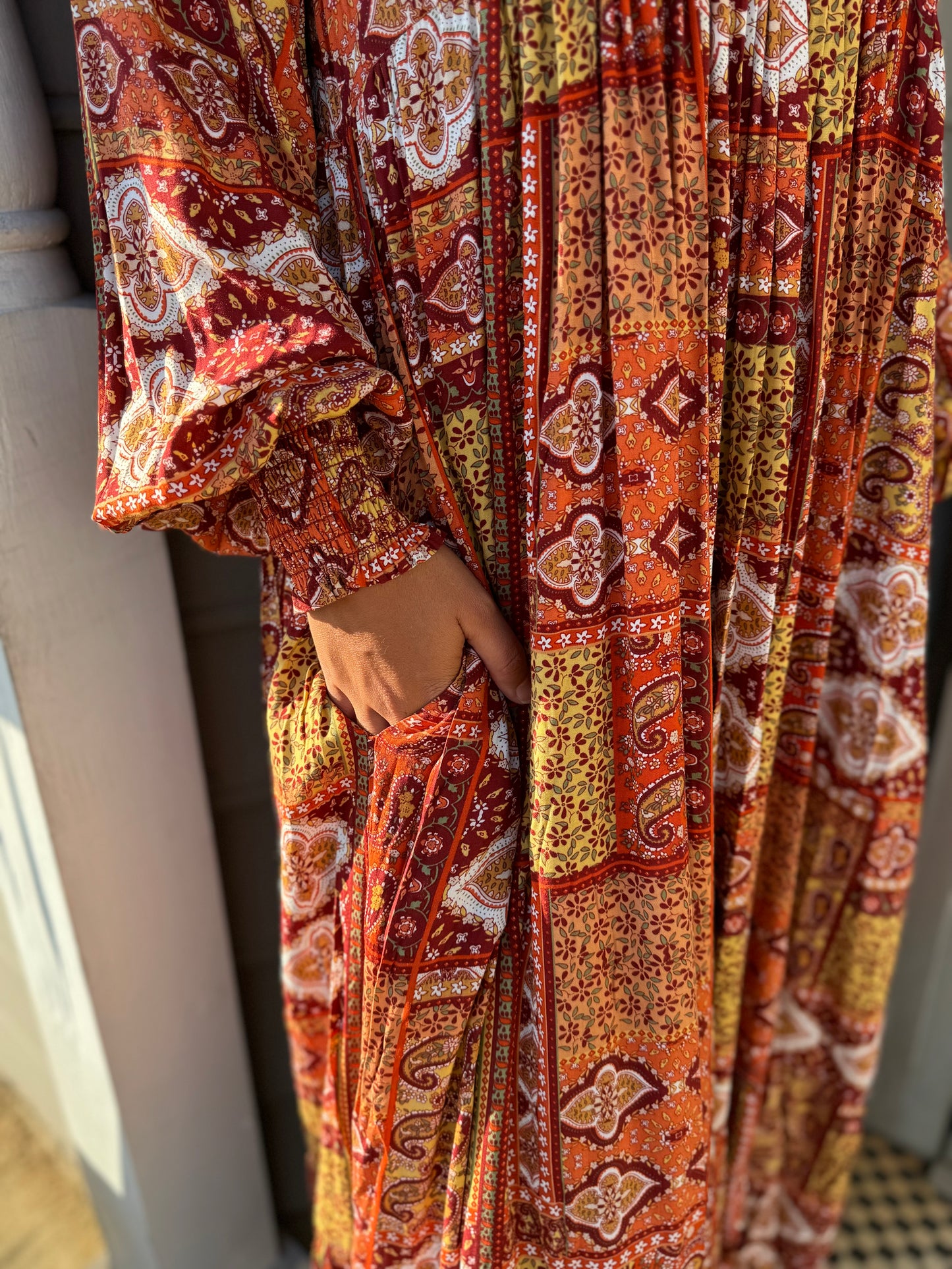 Leila Patchwork Maxi Dress