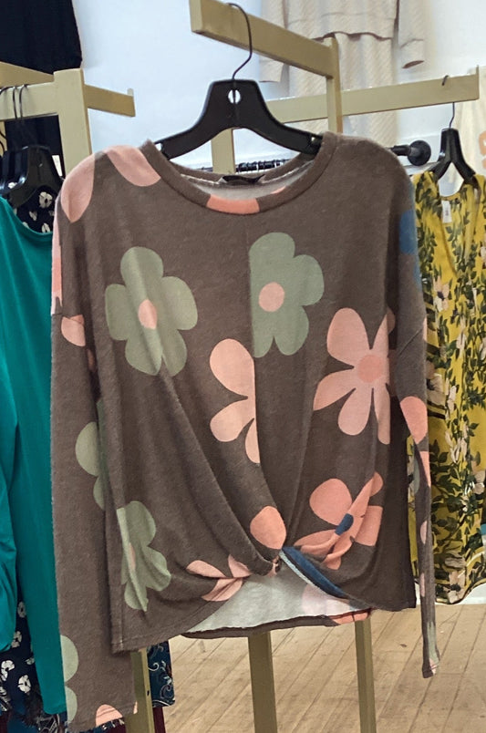 DF - floral sweater top | small