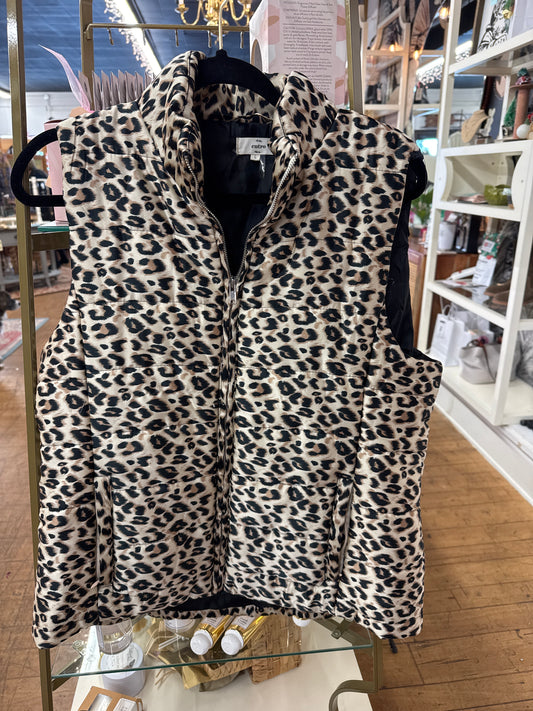 WP - Leopard Puffy Vest | Large