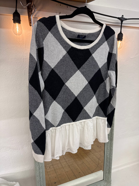 AM - Kari Blue Buffalo Plaid Sweater Too |  XL