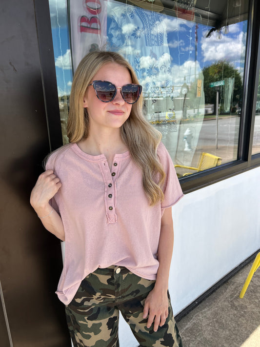 Rosalie Knit Top | French Rose