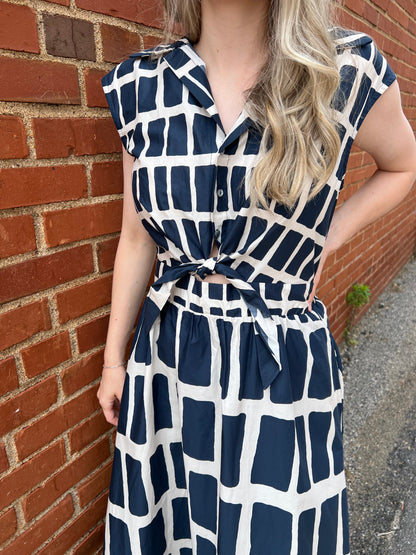 Navy Blueprint Dress