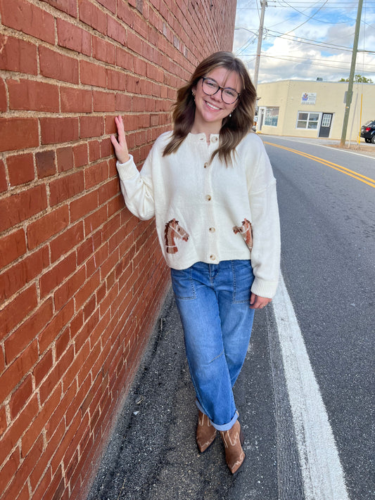 Giddy Up Horsey Cropped Cardigan
