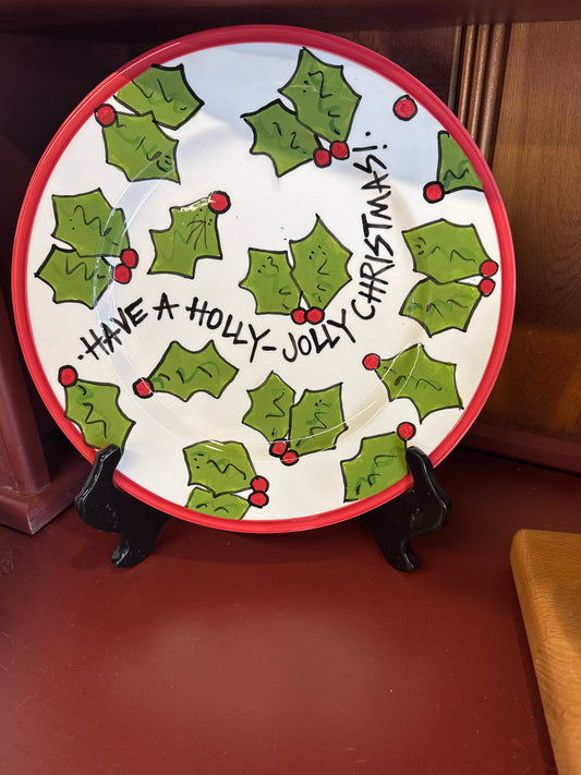 TC - Magnolia Lane Holly Jolly Plate