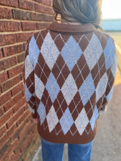 Heritage Argyle Polo Sweater
