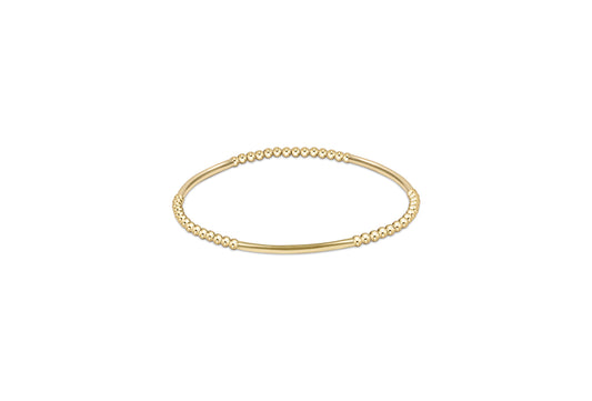 eNewton - Bliss Bar Gold Pattern 2.5mm Bead Bracelet - Gold