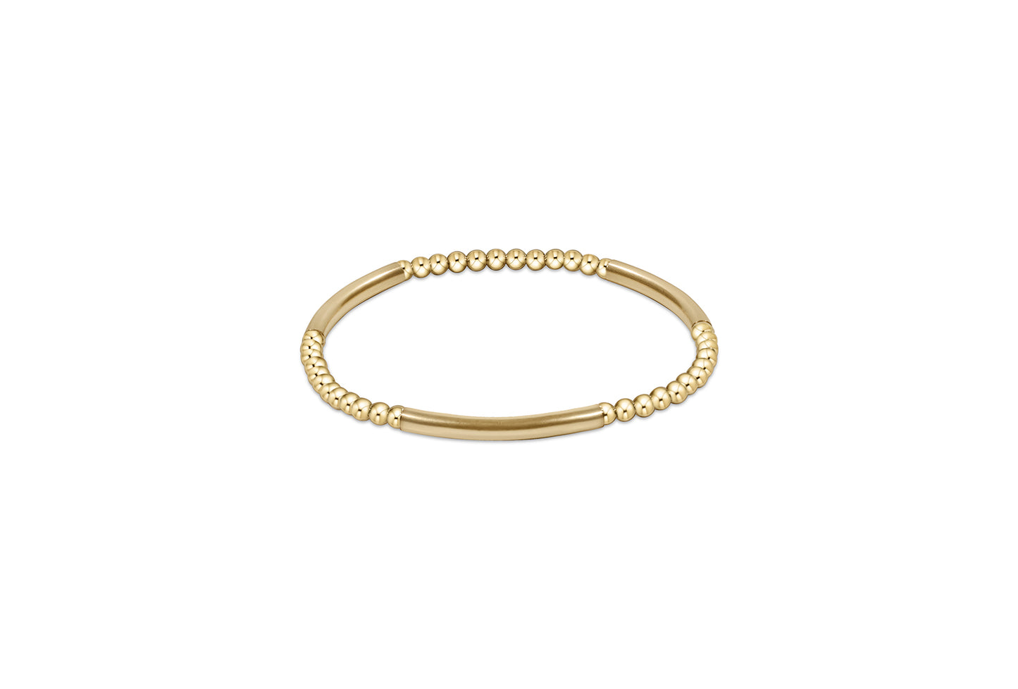 eNewton - Bliss Bar Gold Pattern 3mm Bead Bracelet - Gold