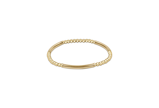 eNewton - Bliss Bar Gold Pattern 3mm Bead Bracelet - Gold