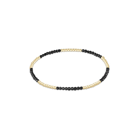 Blissful Pattern 2mm Bead Bracelet - Faceted Hematite