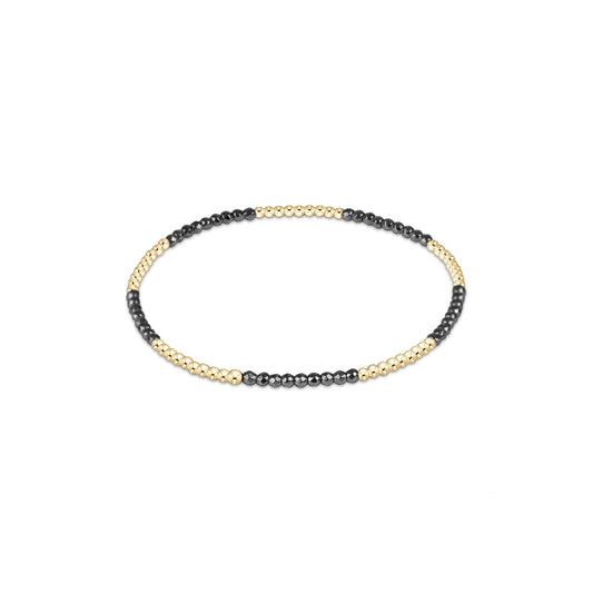 Blissful Pattern 2mm Bead Bracelet - Silver Faceted Hematite