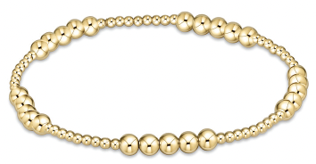 eNewton - Classic Blissful Pattern 2mm Bead Bracelet - 4mm Gold