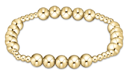 eNewton - Classic Blissful Pattern 3mm Bead Bracelet - 6mm Gold