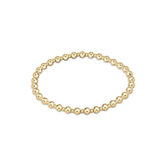 eNewton - Classic Grateful Pattern 4mm Bead Bracelet - Gold