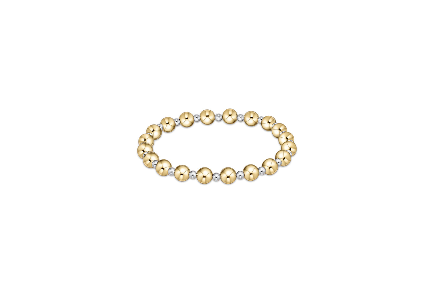 Classic Grateful Pattern 6mm Bead Bracelet - Mixed Metal