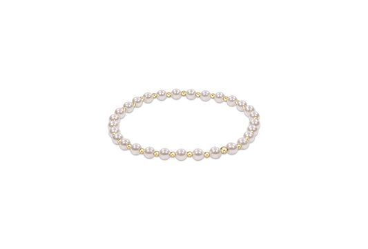 eNewton - Classic Grateful Pattern 4mm Bead Bracelet - Pearl