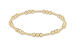 eNewton - Classic Joy Pattern 4mm Bead Bracelet - Gold