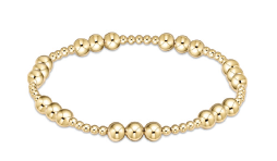 eNewton - Classic Joy Pattern 5mm Bead Bracelet - Gold