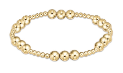 eNewton - Classic Joy Pattern 6mm Bead Bracelet - Gold