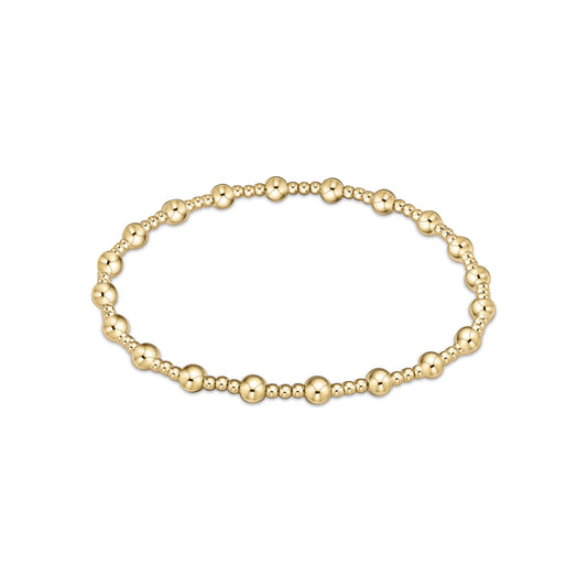 eNewton - Classic Sincerity Pattern 4mm Bead Bracelet - Gold