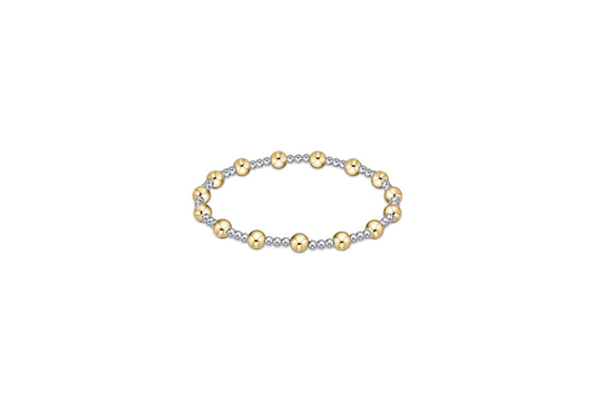 Classic Sincerity Pattern 5mm Bead Bracelet - Mixed Metal
