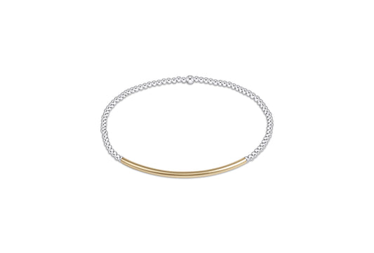 Classic Sterling Mixed Meta l2mm Bead Bracelet - Bliss Bar Gold