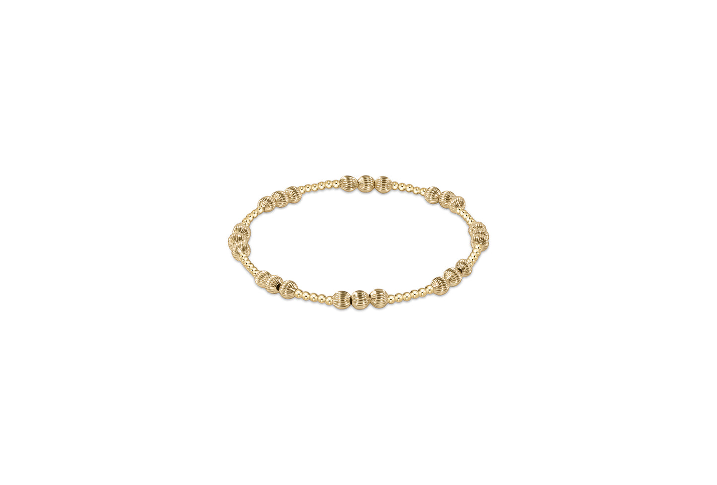 eNewton - Dignity Joy Pattern 4mm Bead Bracelet - Gold