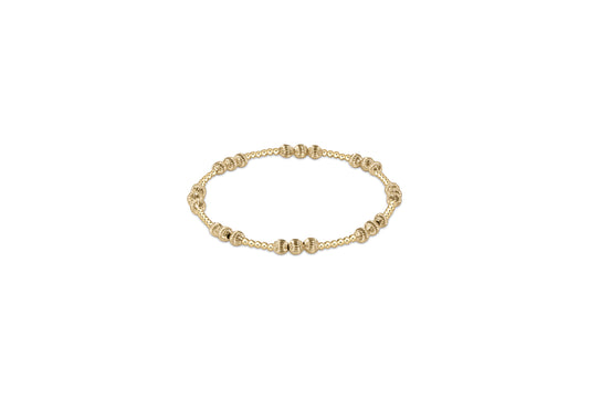 eNewton - Dignity Joy Pattern 4mm Bead Bracelet - Gold