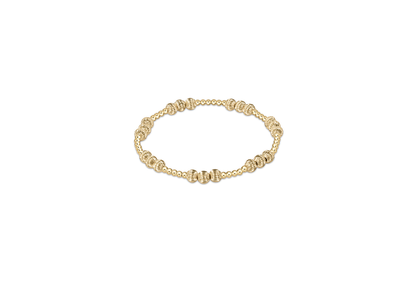 eNewton - Dignity Joy Pattern 5mm Bead Bracelet - Gold