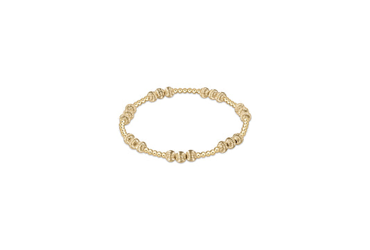 eNewton - Dignity Joy Pattern 5mm Bead Bracelet - Gold