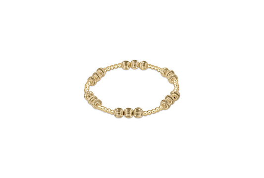 eNewton - Dignity Joy Pattern 6mm Bead Bracelet - Gold