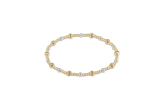 eNewton - Dignity Sincerity Pattern 4mm Bead Bracelet - Pearl