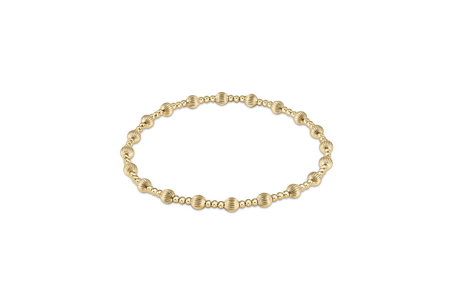 eNewton - Dignity Sincerity Pattern 4mm Bead Bracelet - Gold