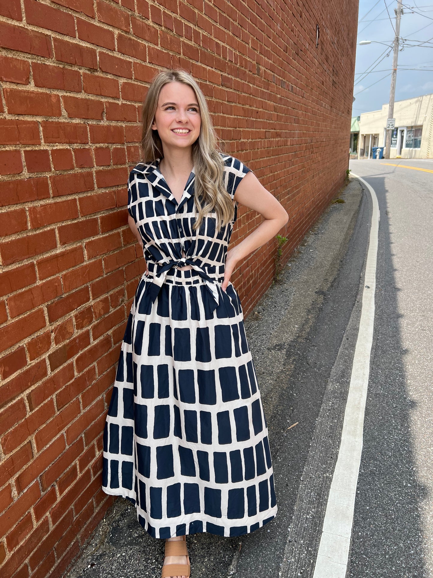 Navy Blueprint Dress