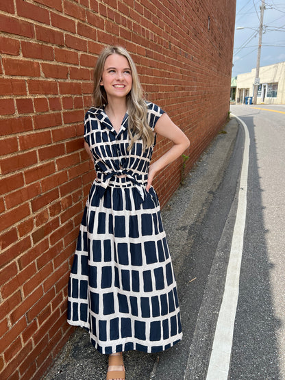 Navy Blueprint Dress