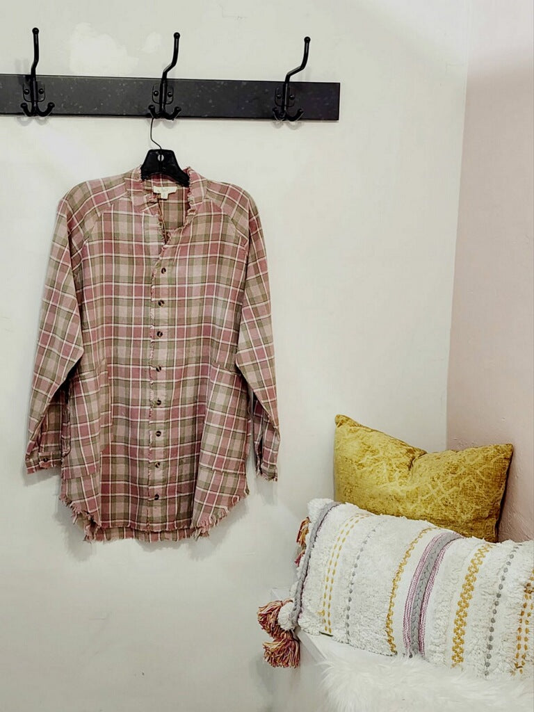 Rosewood Plaid Linen Shirt/Dress