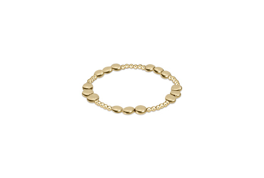 eNewton - Honesty Joy Pattern 6mm Bead Bracelet - Gold