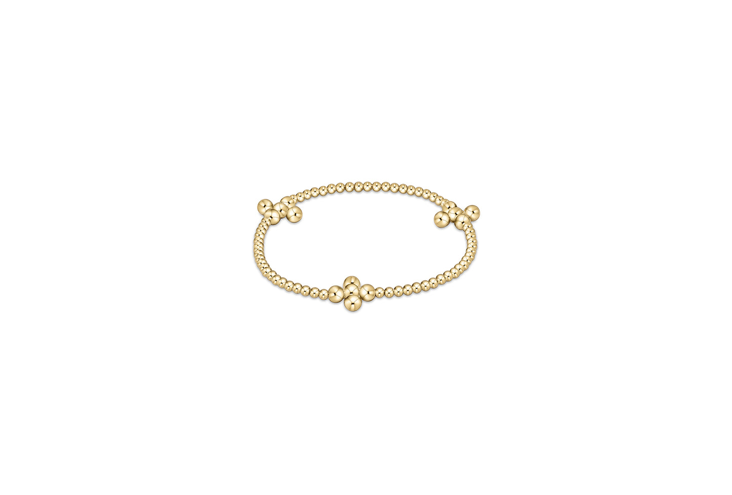 eNewton - Signature Cross Gold Pattern 2.5mm Bead Bracelet