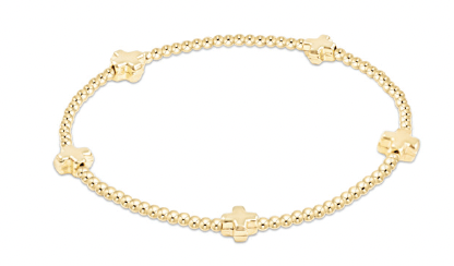 eNewton - Classic Gold 2Mm Bead Bracelet - Inspire Small Gold Charm