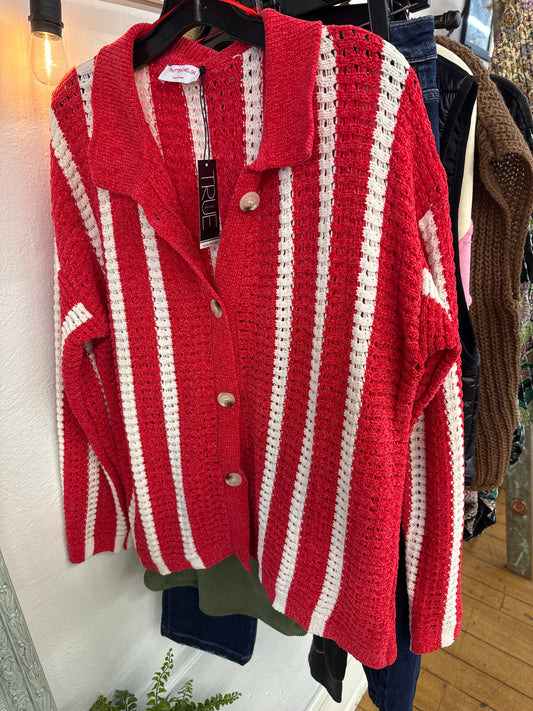 KC -  Candy Cane Cardigan | large